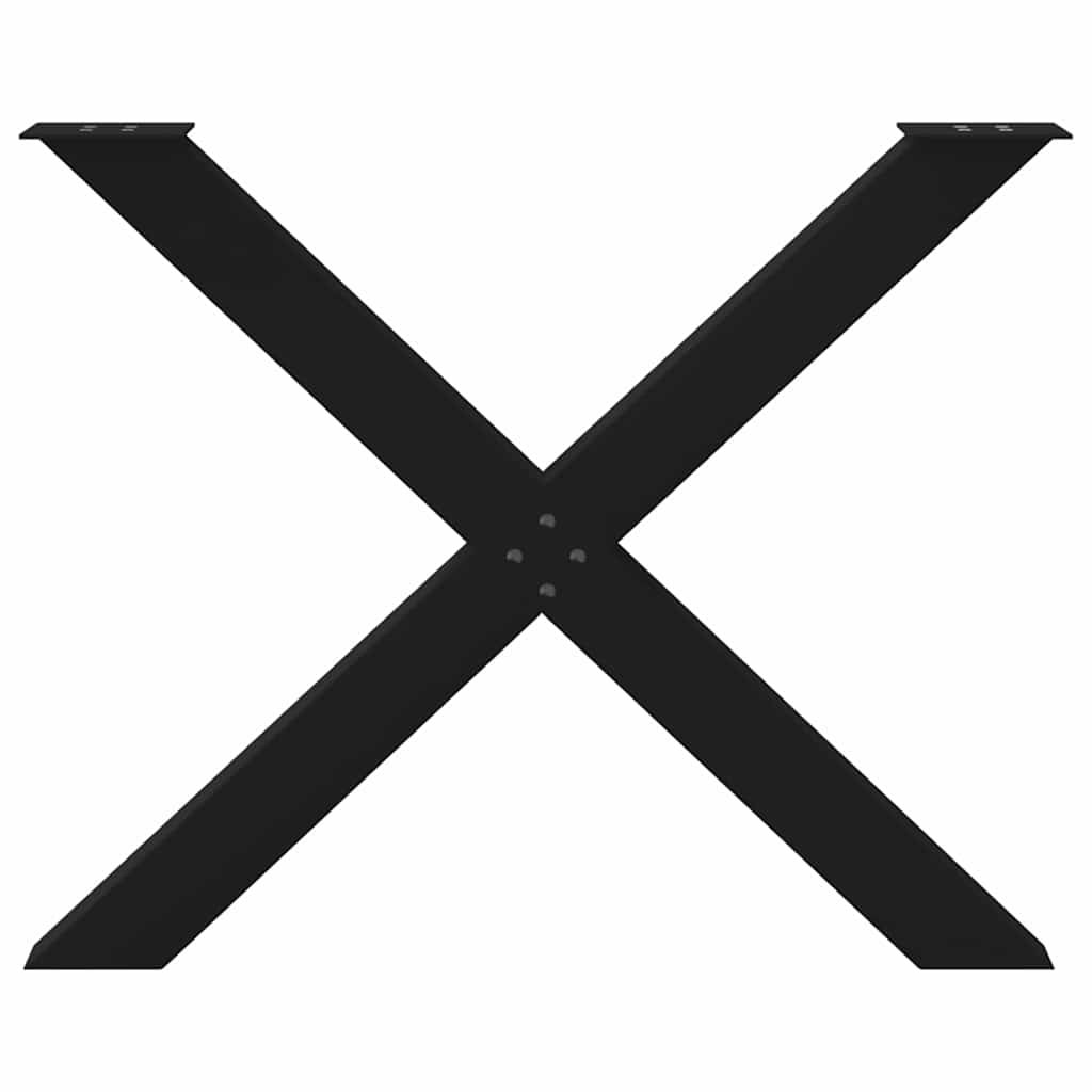 Maison Exclusive - Pieds de table à manger en forme de X, 2 pièces, noir, 90 x (72-73) cm, acier - 5