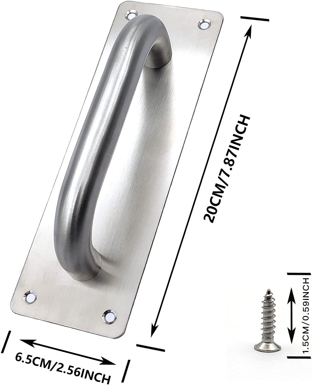 Lot De 2 200 Mm Poignée Noire, Kit De Perçage, Poignée De Porte De Grange Poignee De Porte Coulissante En Aluminium 96585729