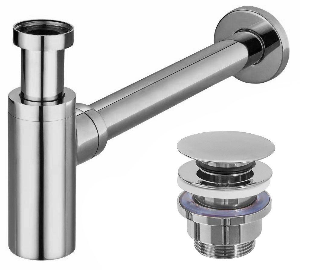 Siphon lavabo-vasque Chromé + Bonde Pour Lavabo Clic-clac - 6