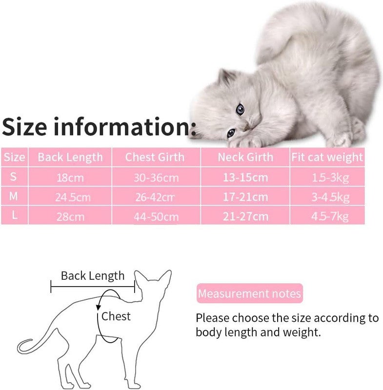 Colete de Recuperação para Cães e Gatos, Adequado para Feridas Abdominais (Rosa, M) - 7