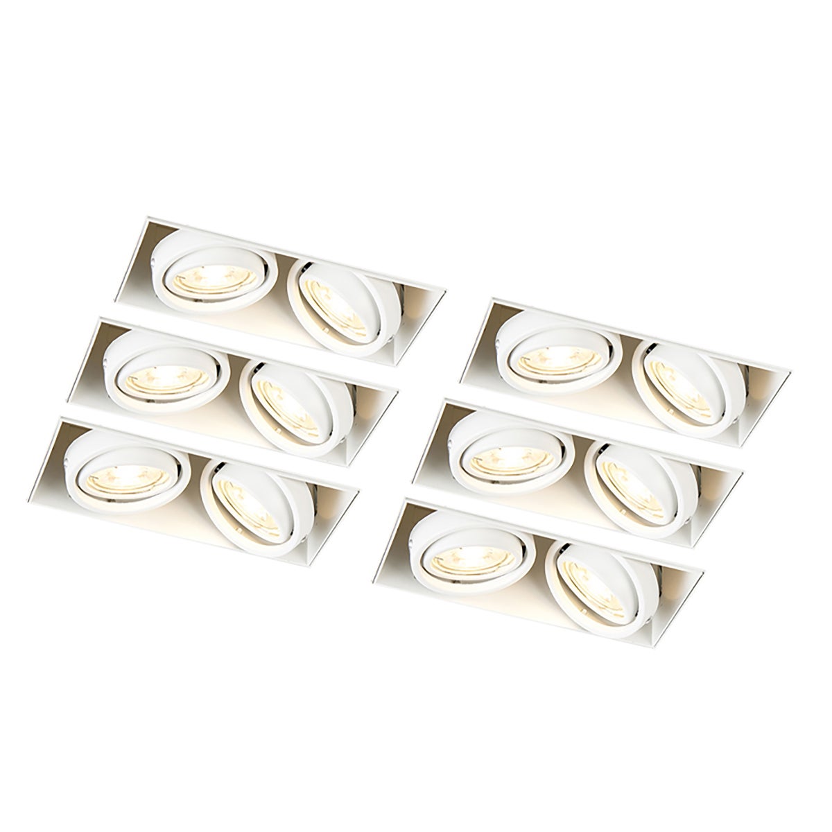 Qazqa reflektory wpuszczane - Oneon Trimless 50 - biały, 19cm, IP20wewnętrzne, zestaw 6