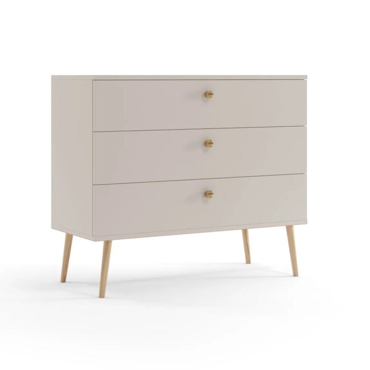 Komoda LEBEL 2 z szufladami 100cm kaszmirowa