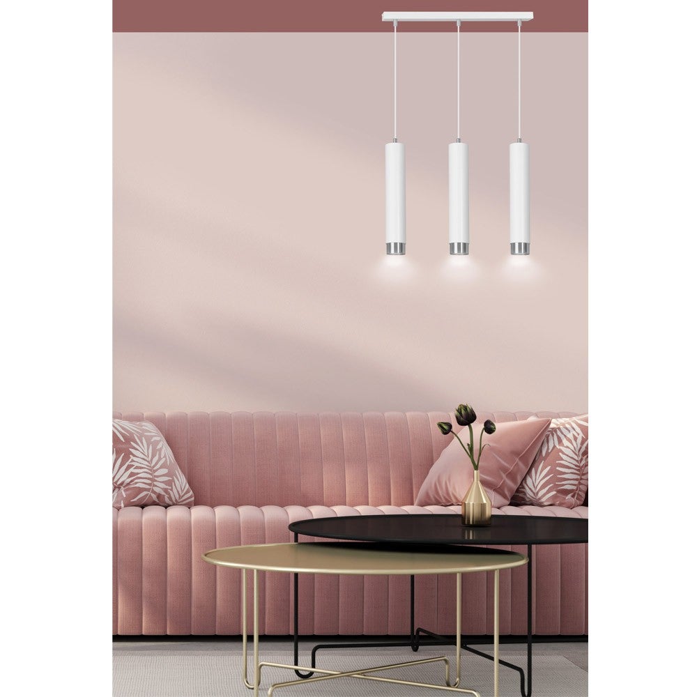 Mura lampa wisząca 3 światła cylindryczny czarny i chrom 3xGU10 - 6