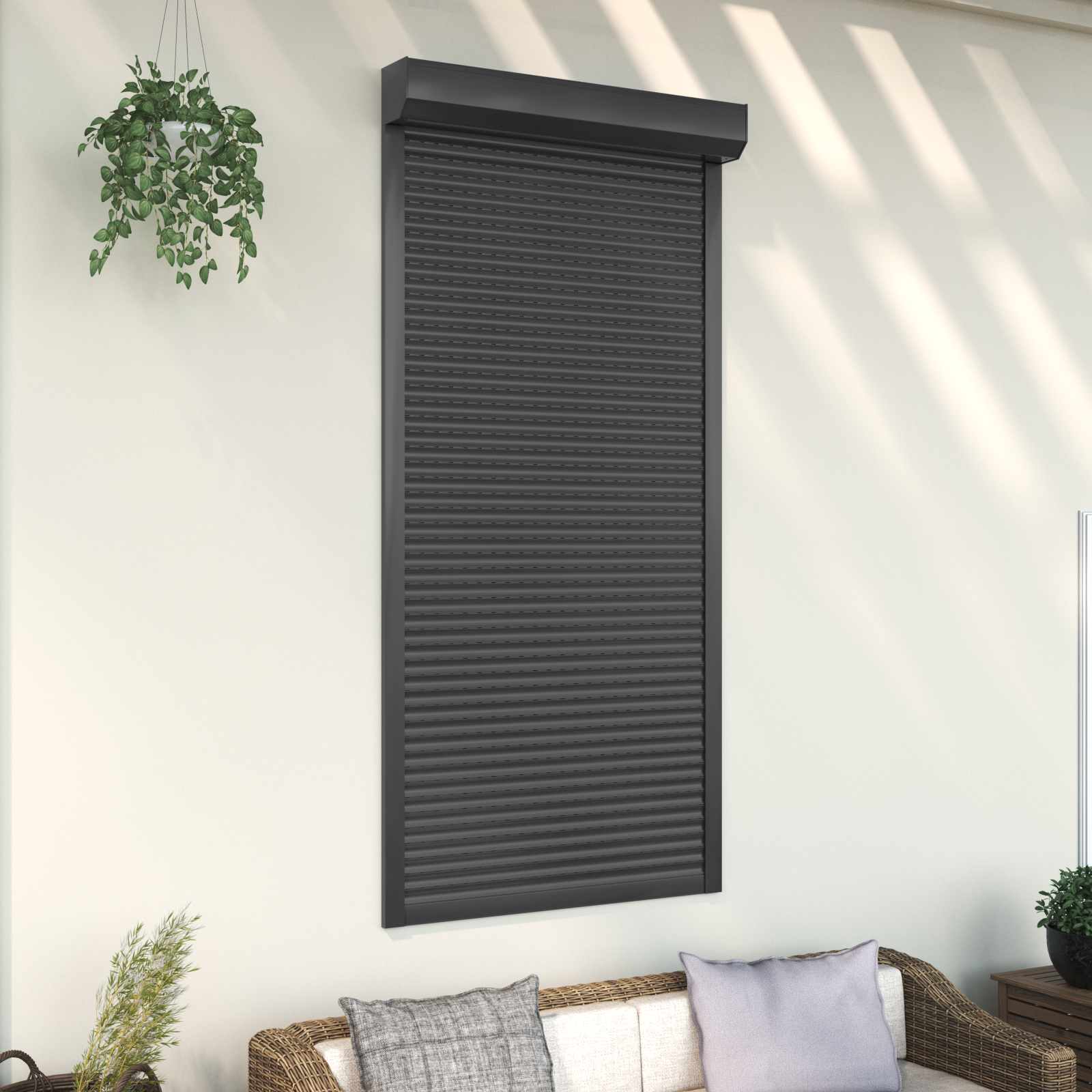 Store Roulant Anthracite 100 x 210 cm Aluminium et Polyuréthane | Leroy ...