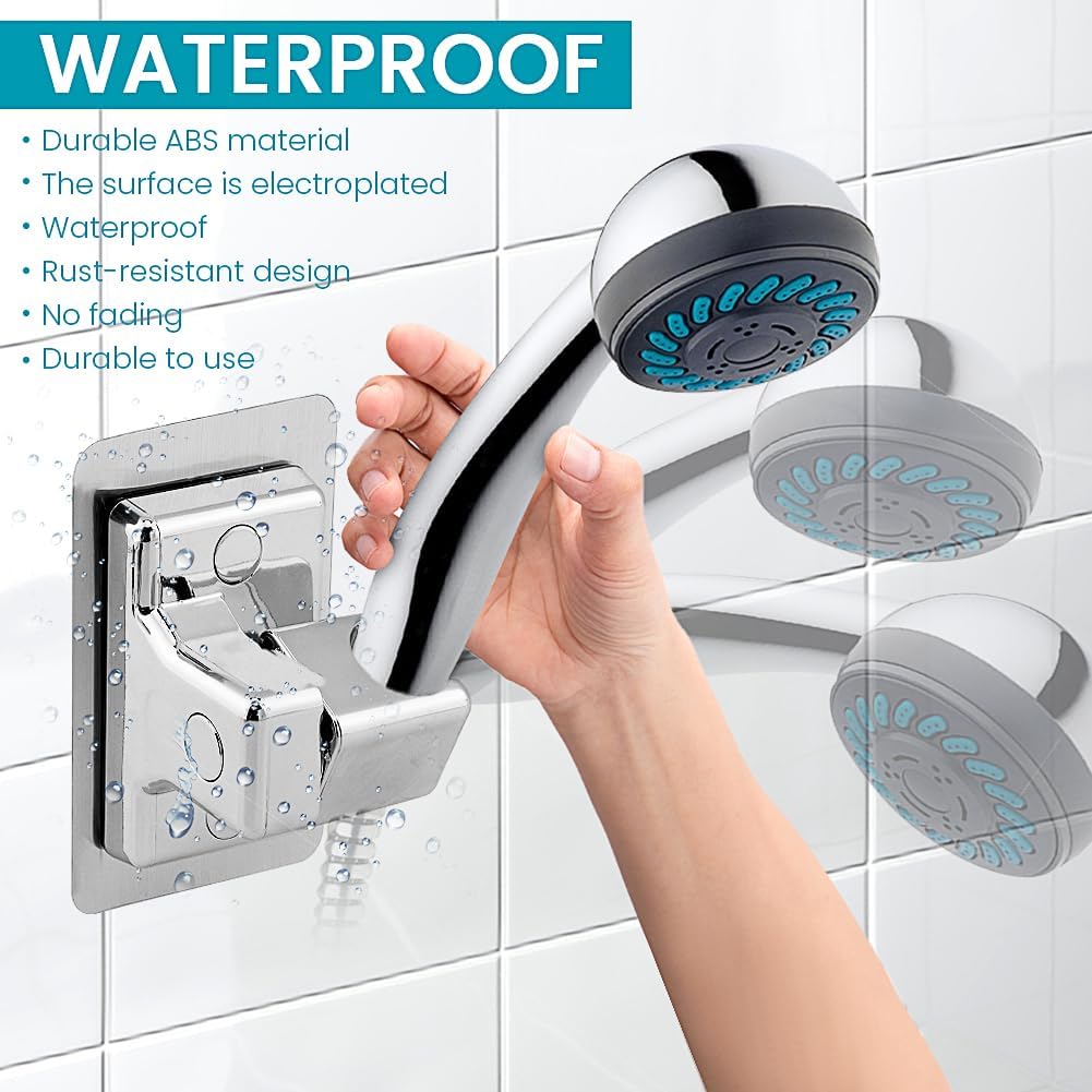 Support de pommeau de douche rotatif à 360°- Sans perçage - Support de douche universel pour douchette ou pommeau de douche - 3