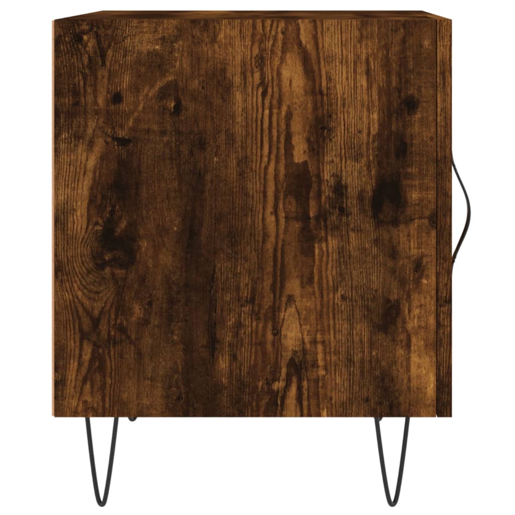 Maison Exclusive - Tables de chevet 2 pcs chêne fumé 40x40x50 cm bois d'ingénierie - 7