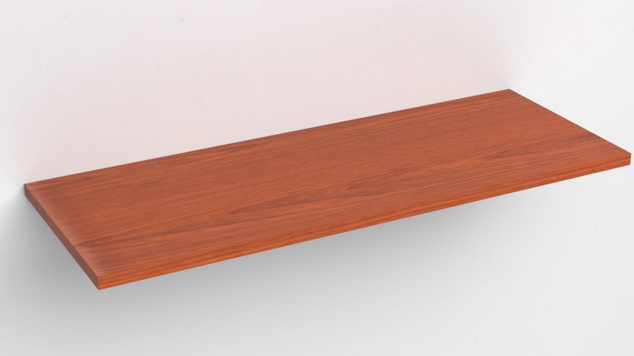 Mensola Da Muro In Legno Ciliegio 100x40x1.8cm - Mensola Sospesa Con Bordo Squadrato, Moderna E Resistente - Foto 6