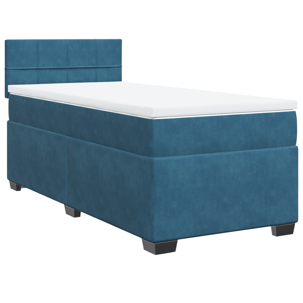 Sommier à lattes de lit avec matelas bleu 100x200 cm — COMFORTXL - 3