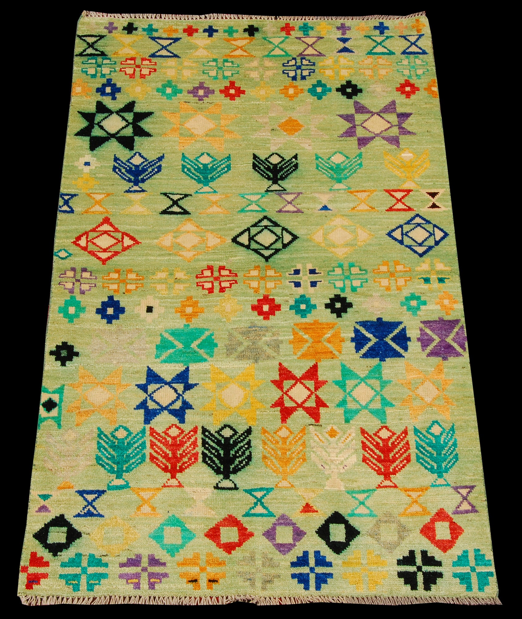 TAIMANY Oryginalny dywan z czystej wełny / Nowoczesny ręcznie tkany dywan 182X115 CM