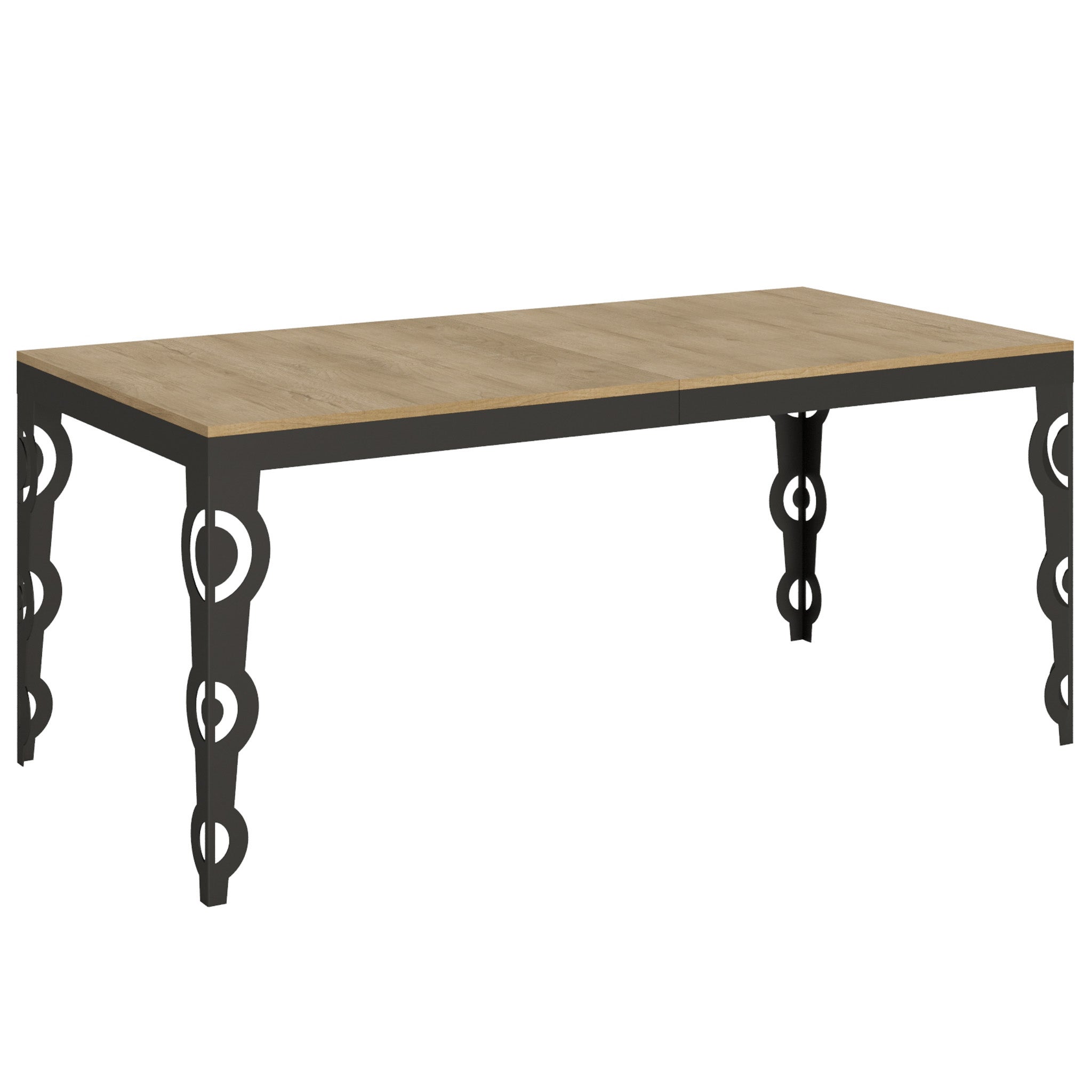 Stół rozkładany Karamay Evolution 90x180/440 cm, rama dąb naturalny antracyt