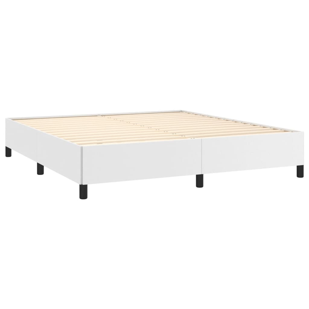 Cadre de lit sans matelas blanc 160 x 200 cm similicuir - 4