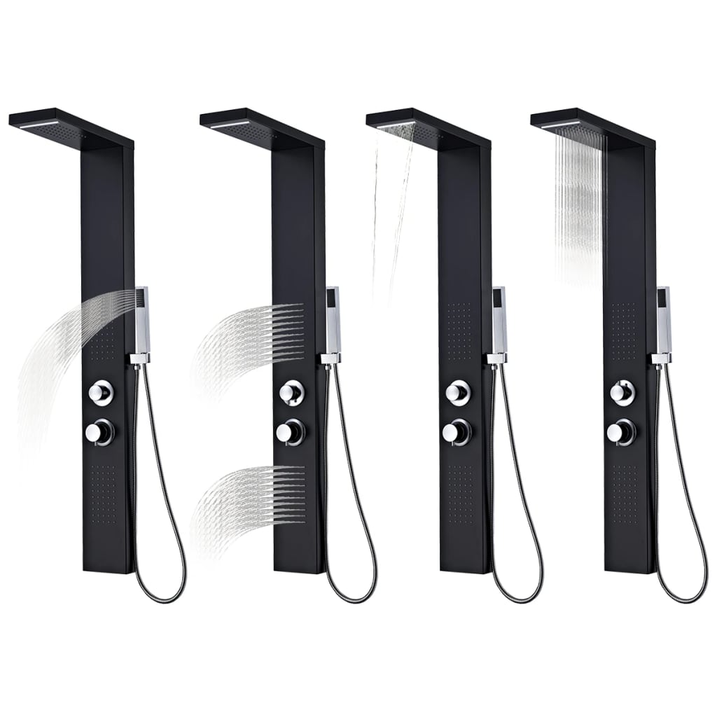 Sistema di pannelli doccia in alluminio bagno casa nero opaco 02_0003119 - 2