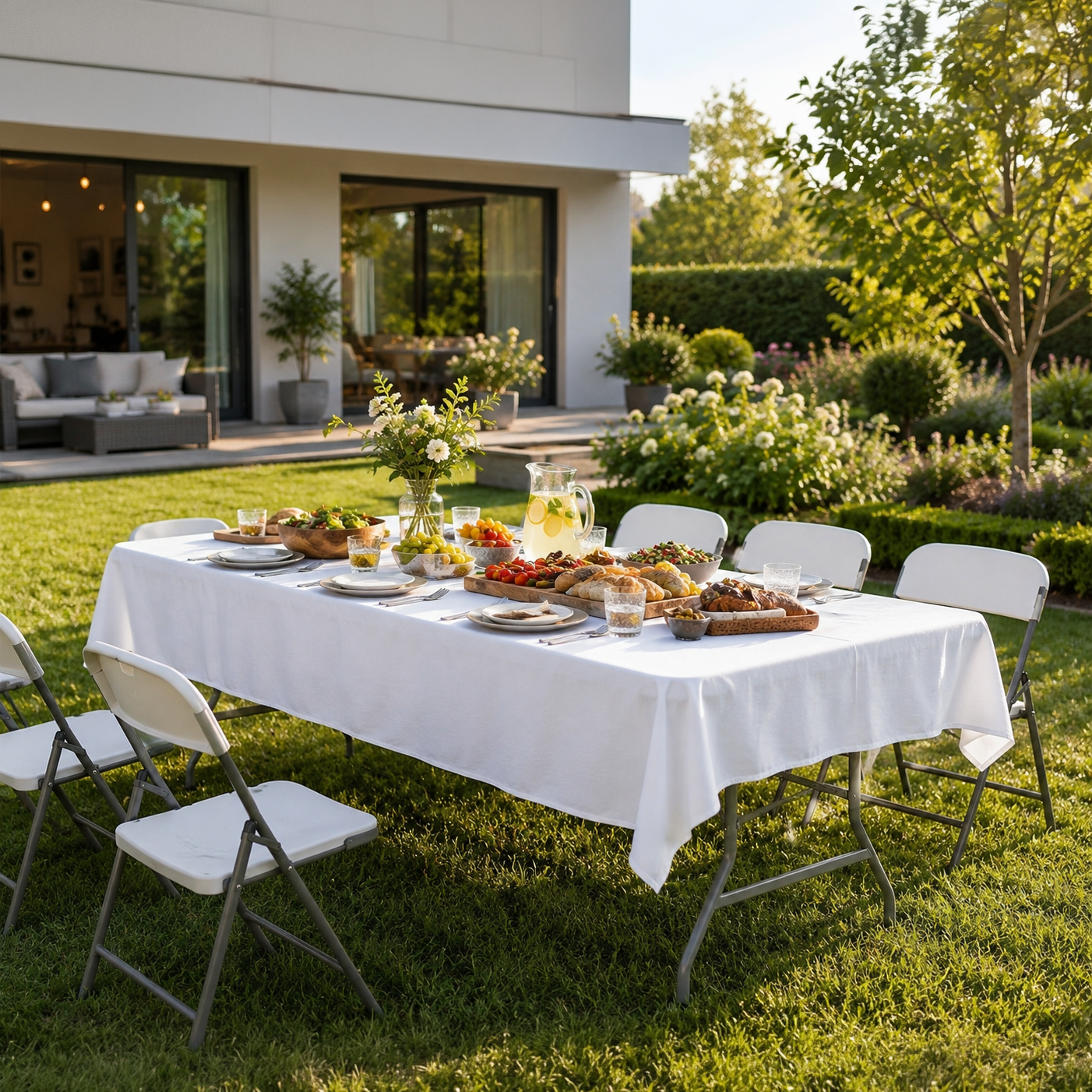 Table pliante jardin portable 180x74x74 cm - 9