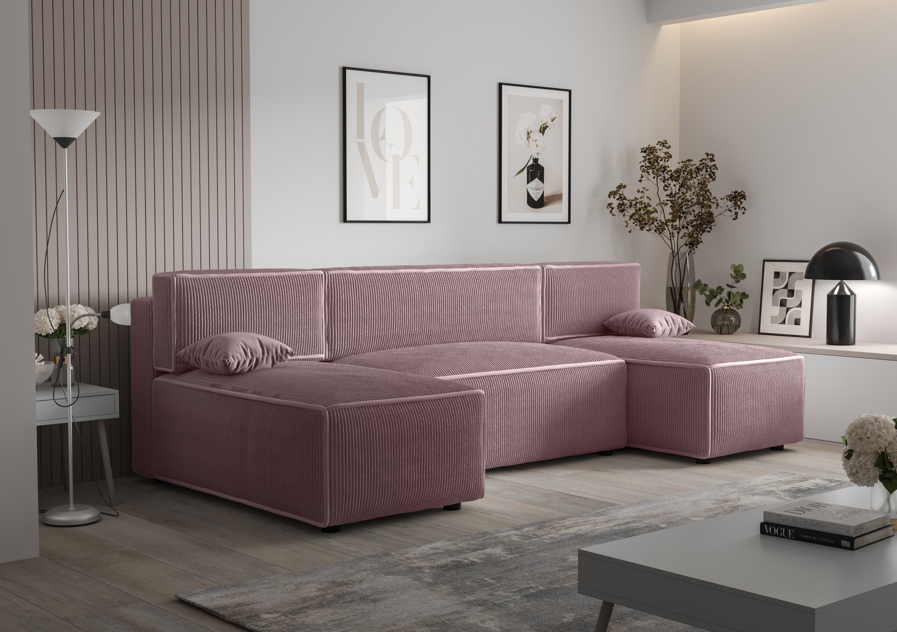 BIANCHERIAWEB - Copridivano Copripoltrona Elasticizzato Effetto Velluto Dis Picasso Rosa 3 Posti Rosa 8056710443462 - Foto 5