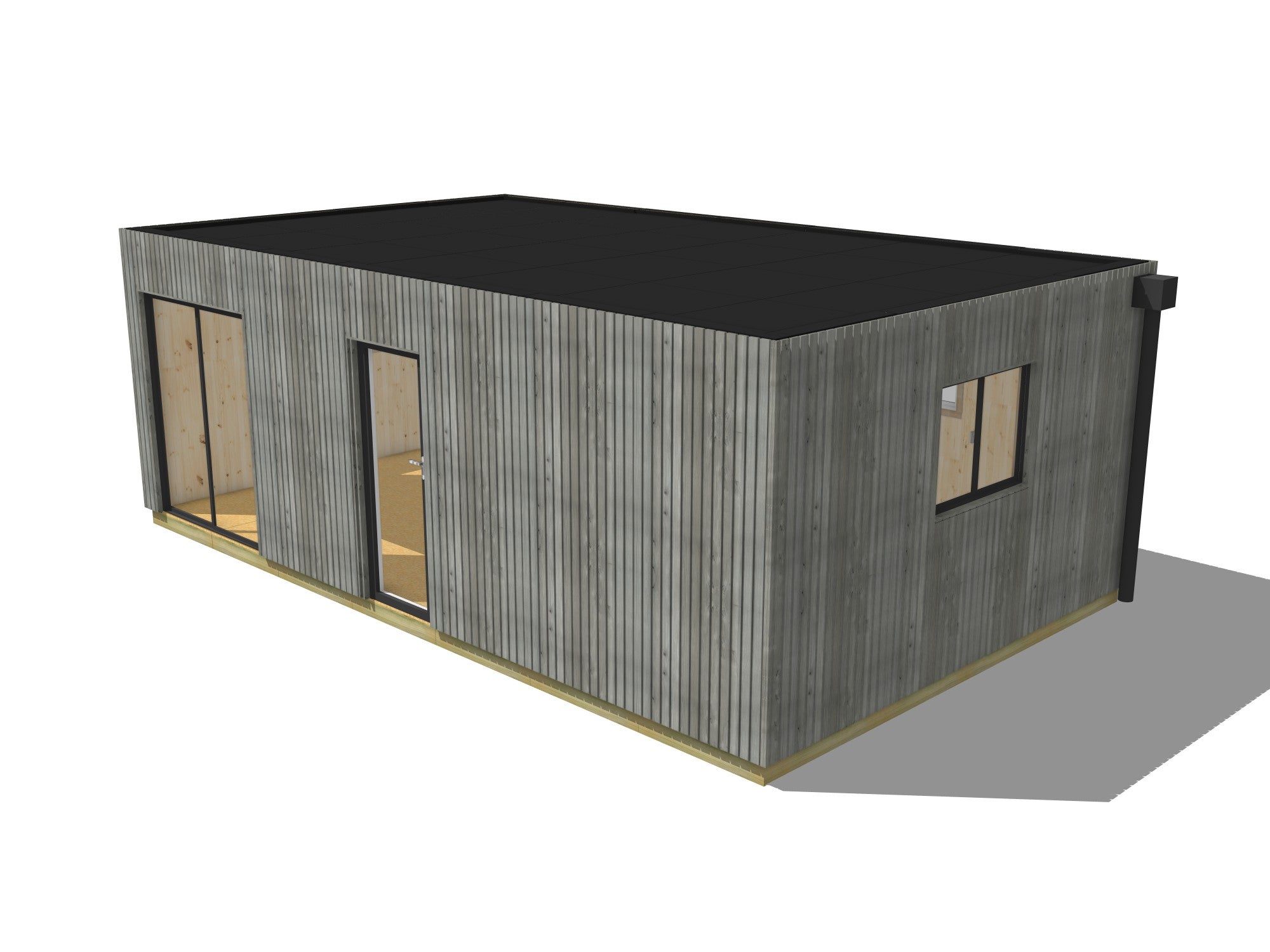 Studio jardin location saisonnière en bois 7,7 x 4,6 x 2,7 m avec plancher isolé - 2