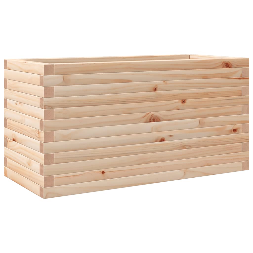 Jardinière bac lit surélevé plantes fleurs terrasse jardin 90 x 40 x 45,5 cm bois de pin massif marron 02_0037976 - 4