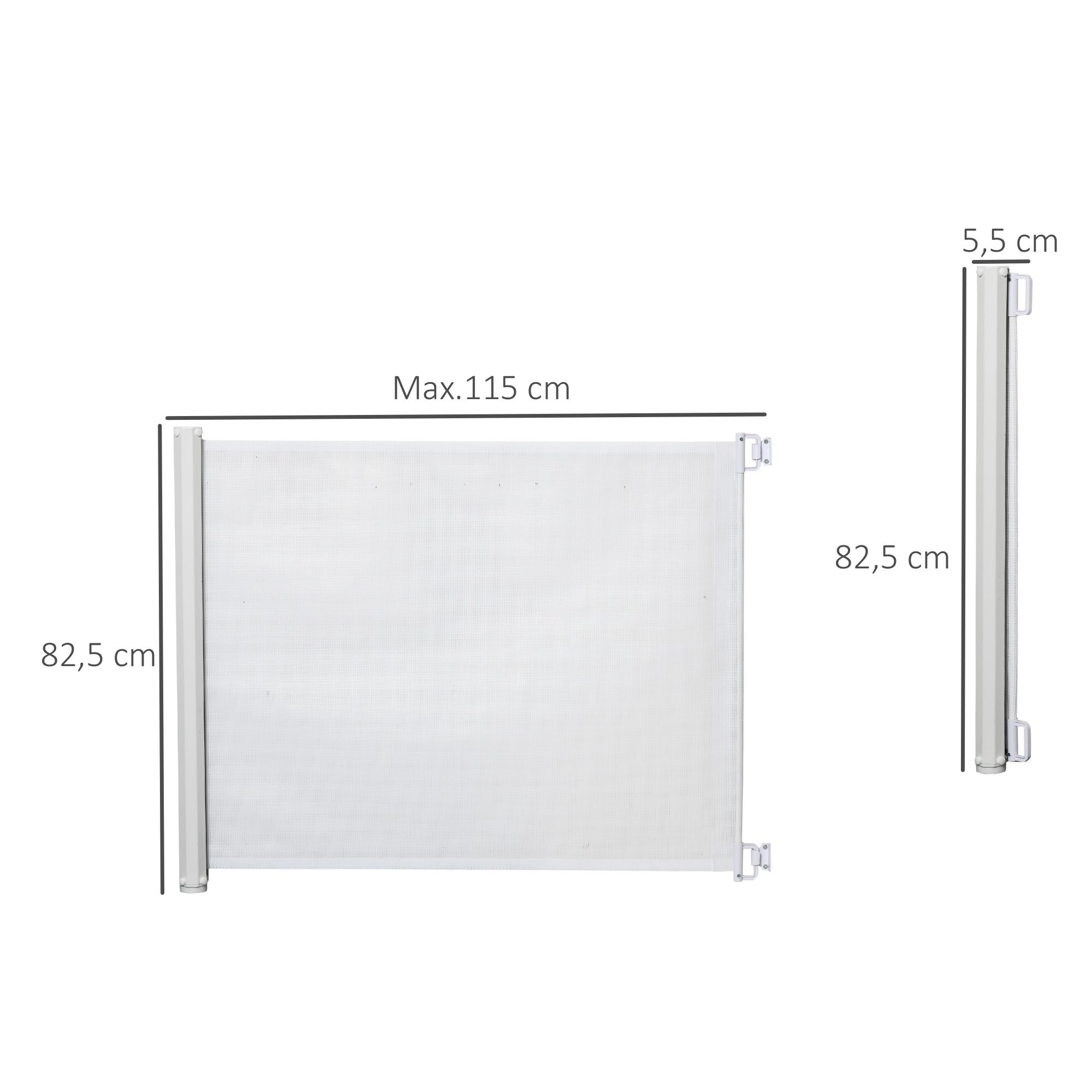 Barrera de Seguridad PawHut Poliéster, Acero Blanco 115x5.5x82.5 cm - 3
