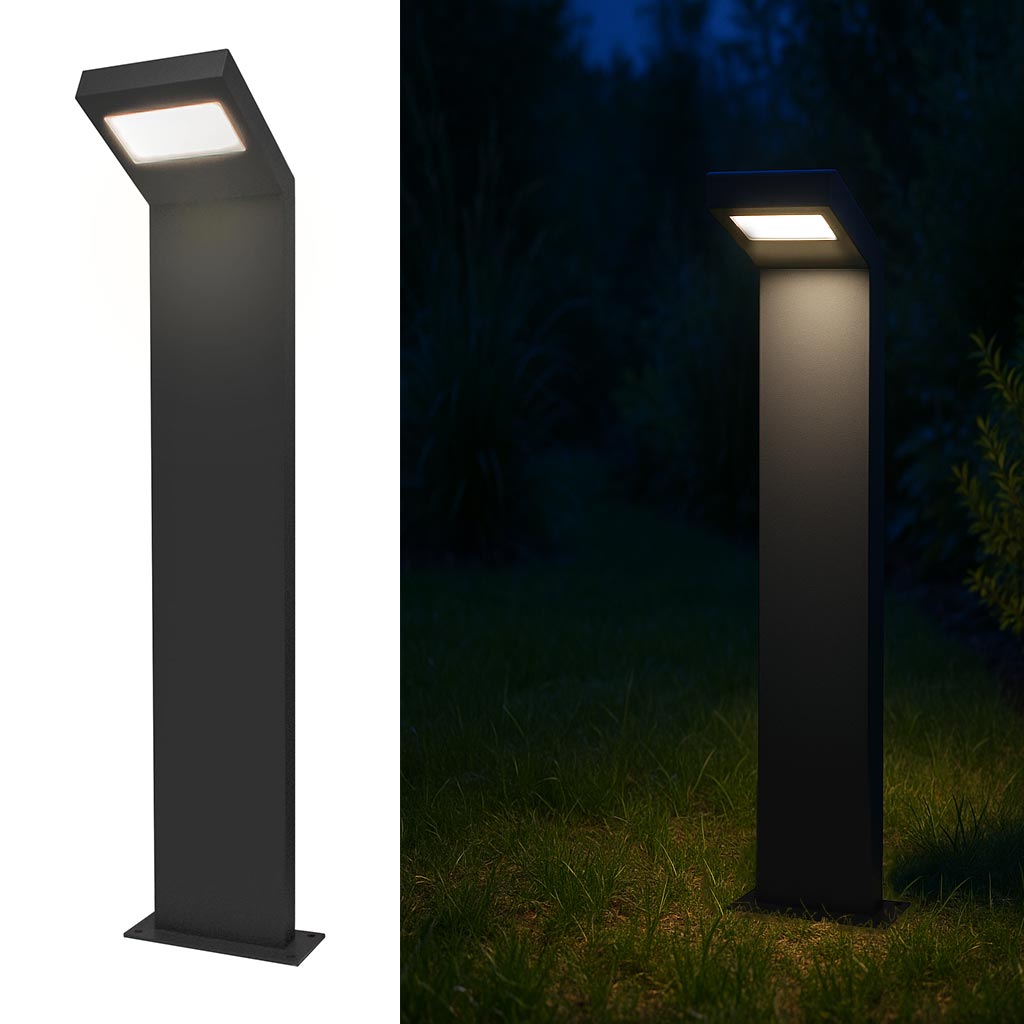 Planetitaly  Farola De Jardín Led 10W, Poste Para Exterior, Ip54, Ideal Para Iluminar Caminos De Jardín, Luz Natural, 4K Negro , Leroy Merlin