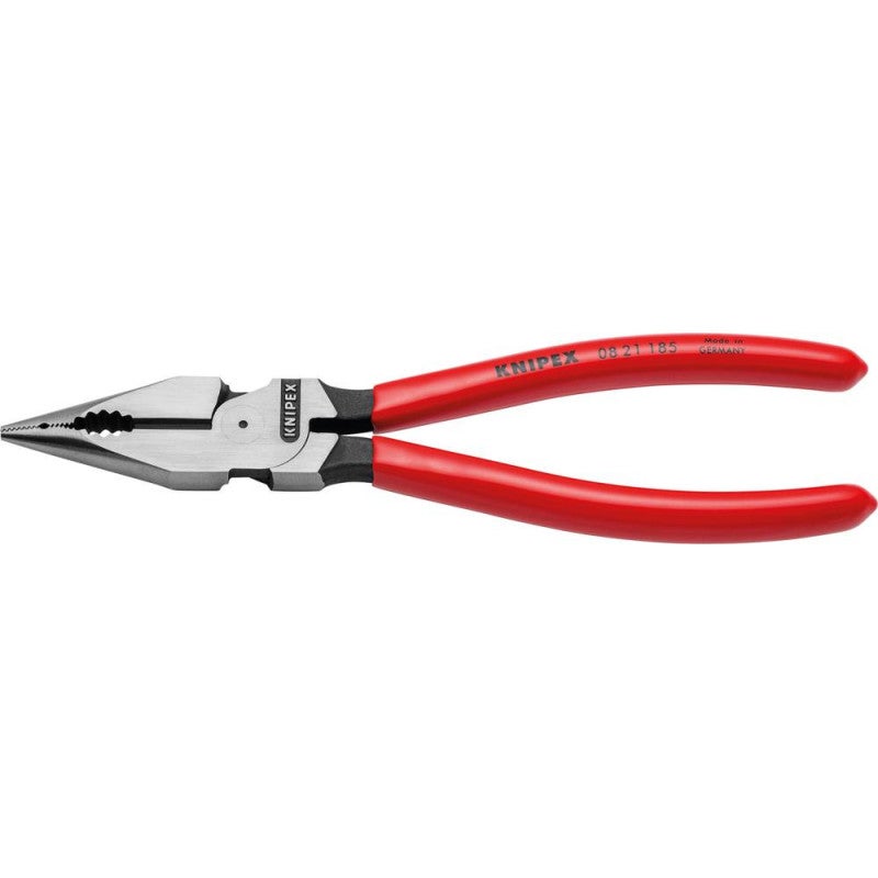 Knipex Szczypce uniwersalne wydłużone z powłoką z tworzywa sztucznego, czarne atramentowane, 185 mm - 0821185