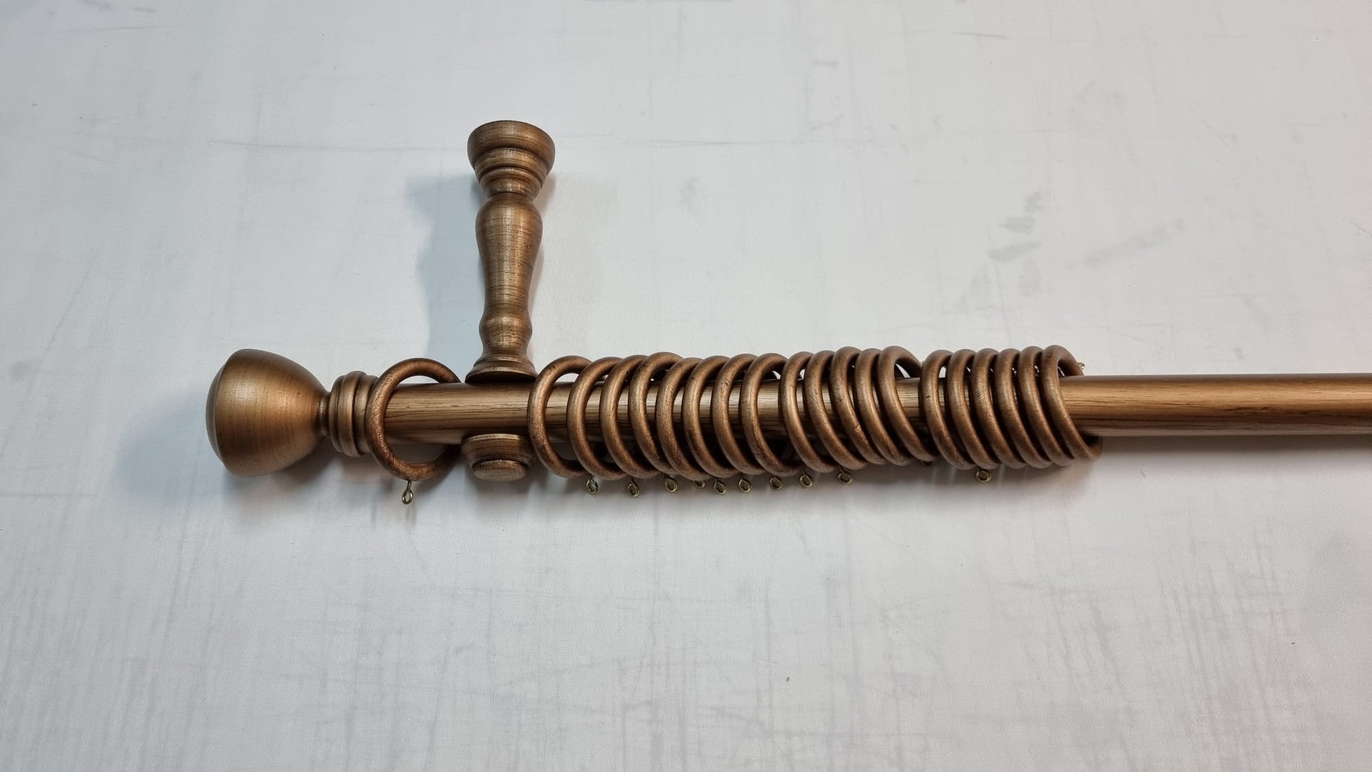 BASTONE TENDA IN Legno A Corda Oro Antico Satinato Mod.coppiera Diametro Mm. 35 EUR 95,50 - IT - Foto 10