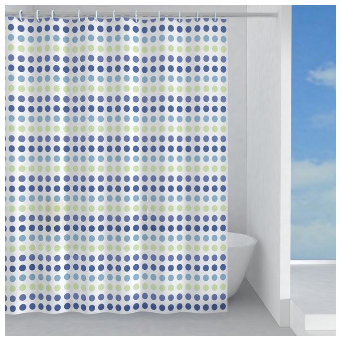 Gedy G-Piper Rideau De Douche 120×200 Cm – Tissu PES 100% Imperméable, Beige/Noir, 12 Anneaux Inclus