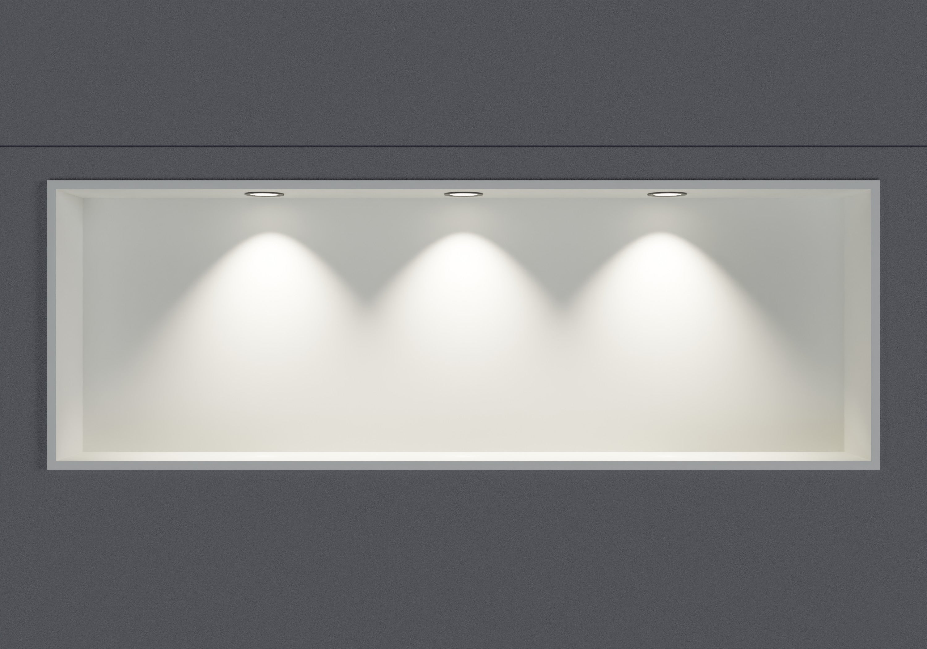 Bernstein Półka wnękowa 90x30 nierdzewna biała - 3x LED oprawka czarna