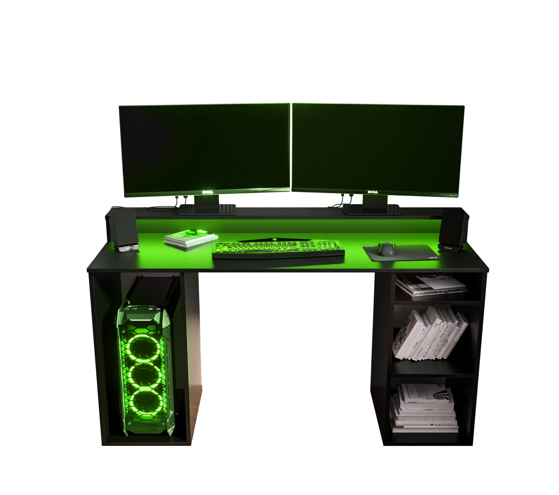 Biurko gamingowe Abiks GAMER 1 czarny + LED