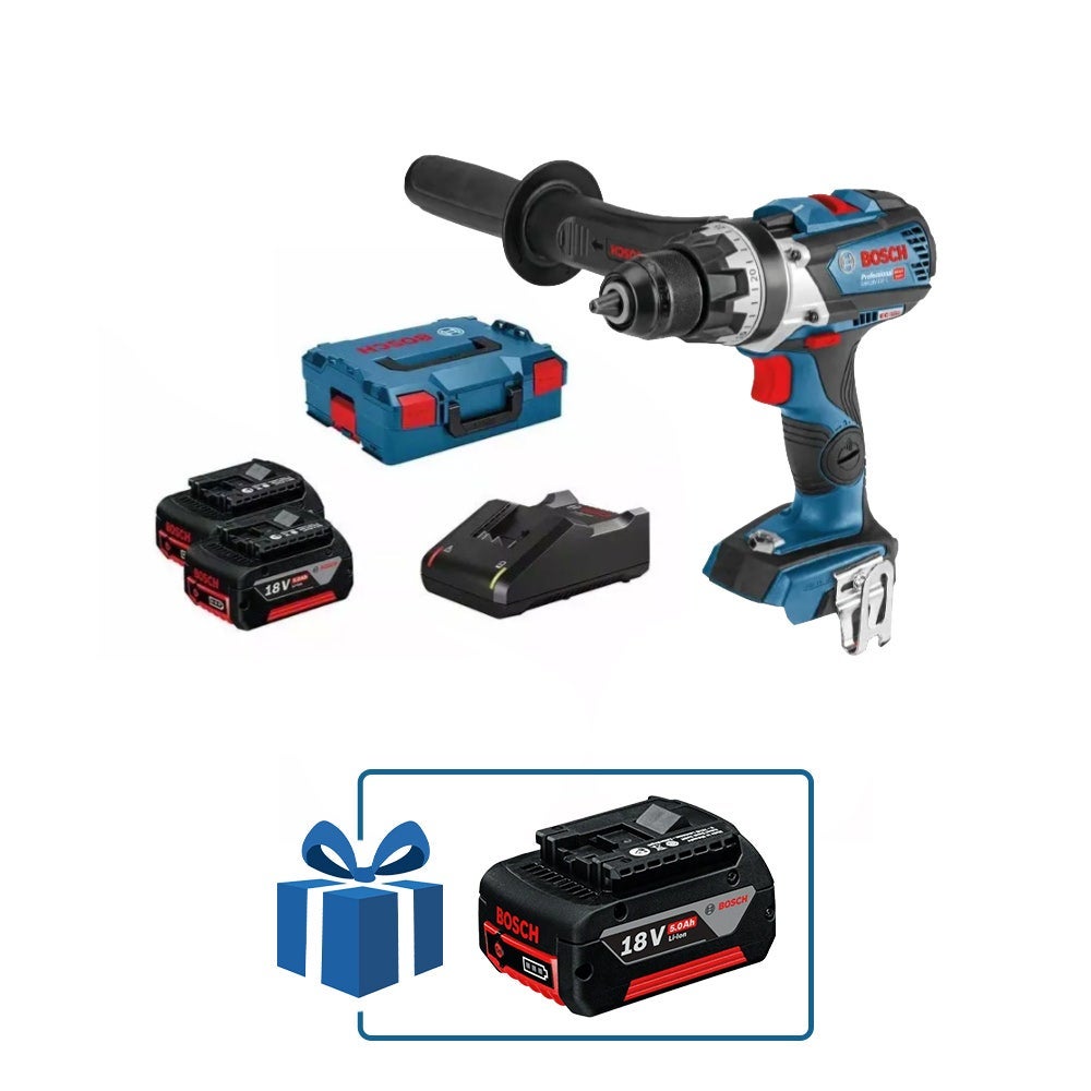 Bosch Professional - Perceuse-visseuse GSR 18V-110 C 110Nm 18V + 3 batteries 5Ah + 1 chargeur rapide + coffret L-BOXX - 0615990L8F - 4