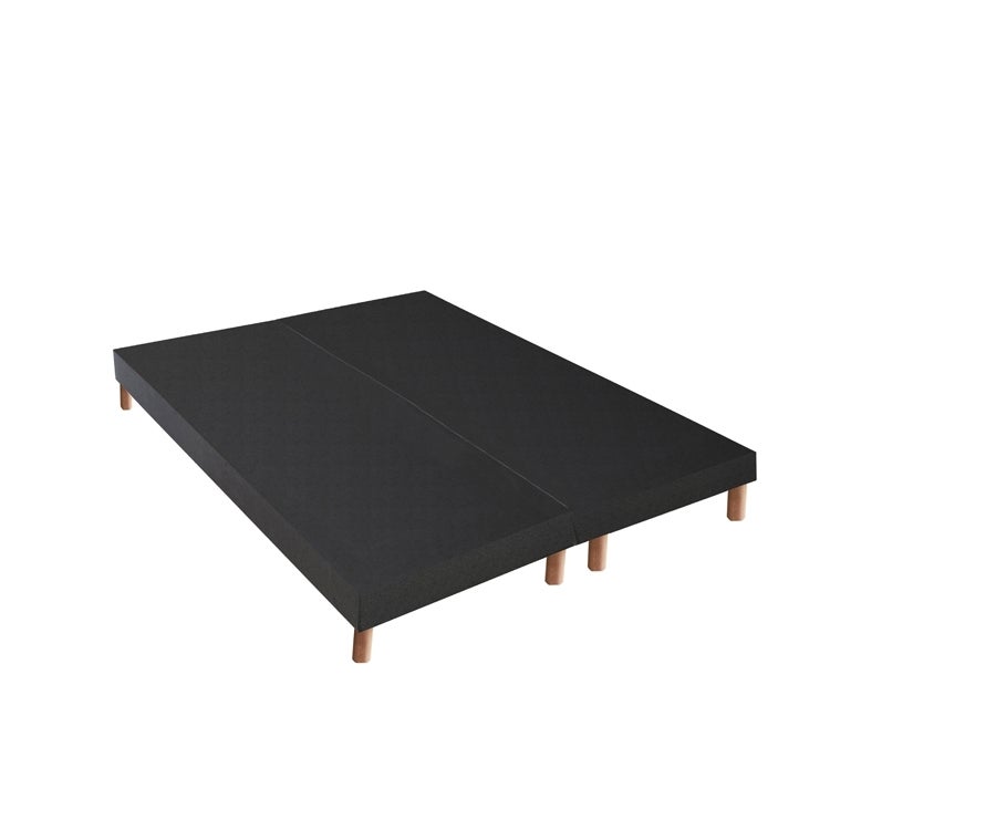 Sommier Tapissier Gris Anthracite 90x200 Cm – Hauteur Totale 29 Cm (14 Cm + Pieds 15 Cm) – Structure Bois Massif, Livré Assemblé