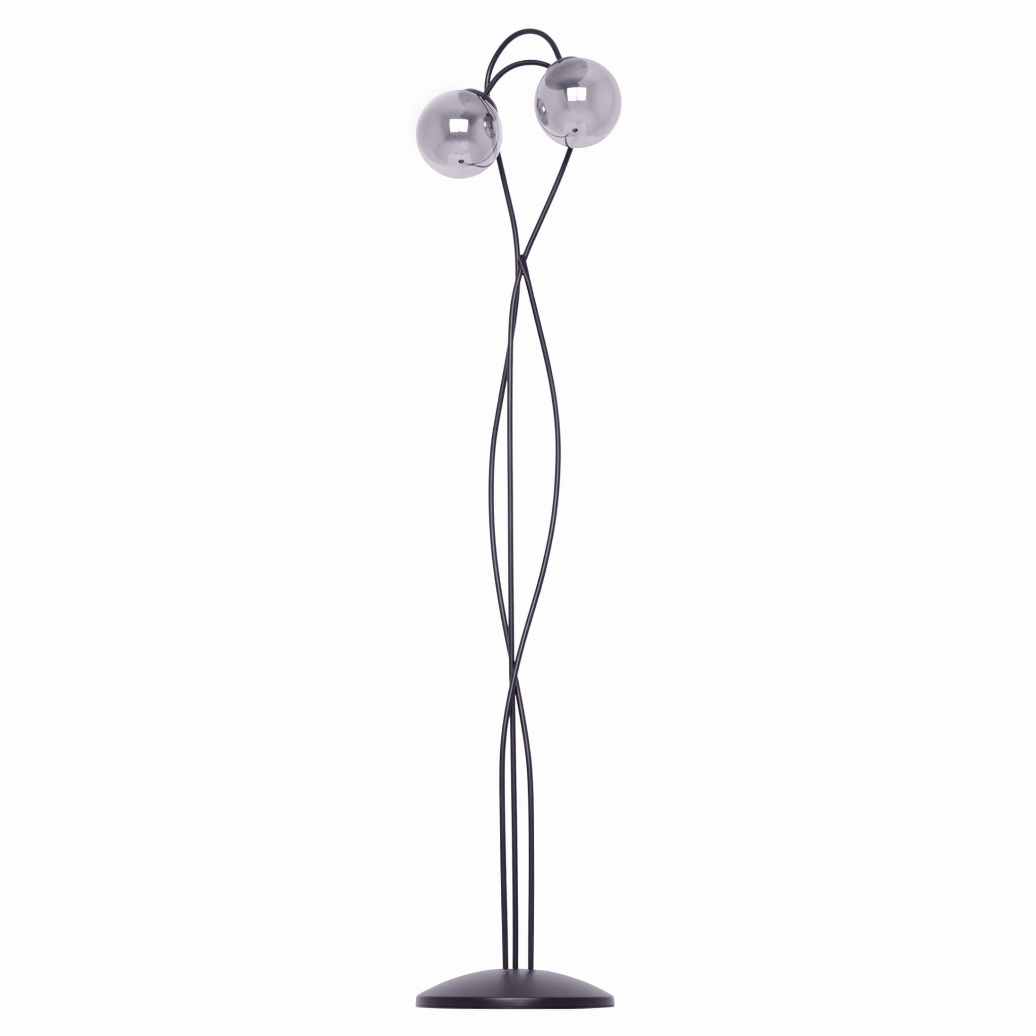 Lampa podłogowa stojąca Rubin czarno-grafitowa 2xE14x40W wym: 155 x 30 x 30 cm szkło Kaja