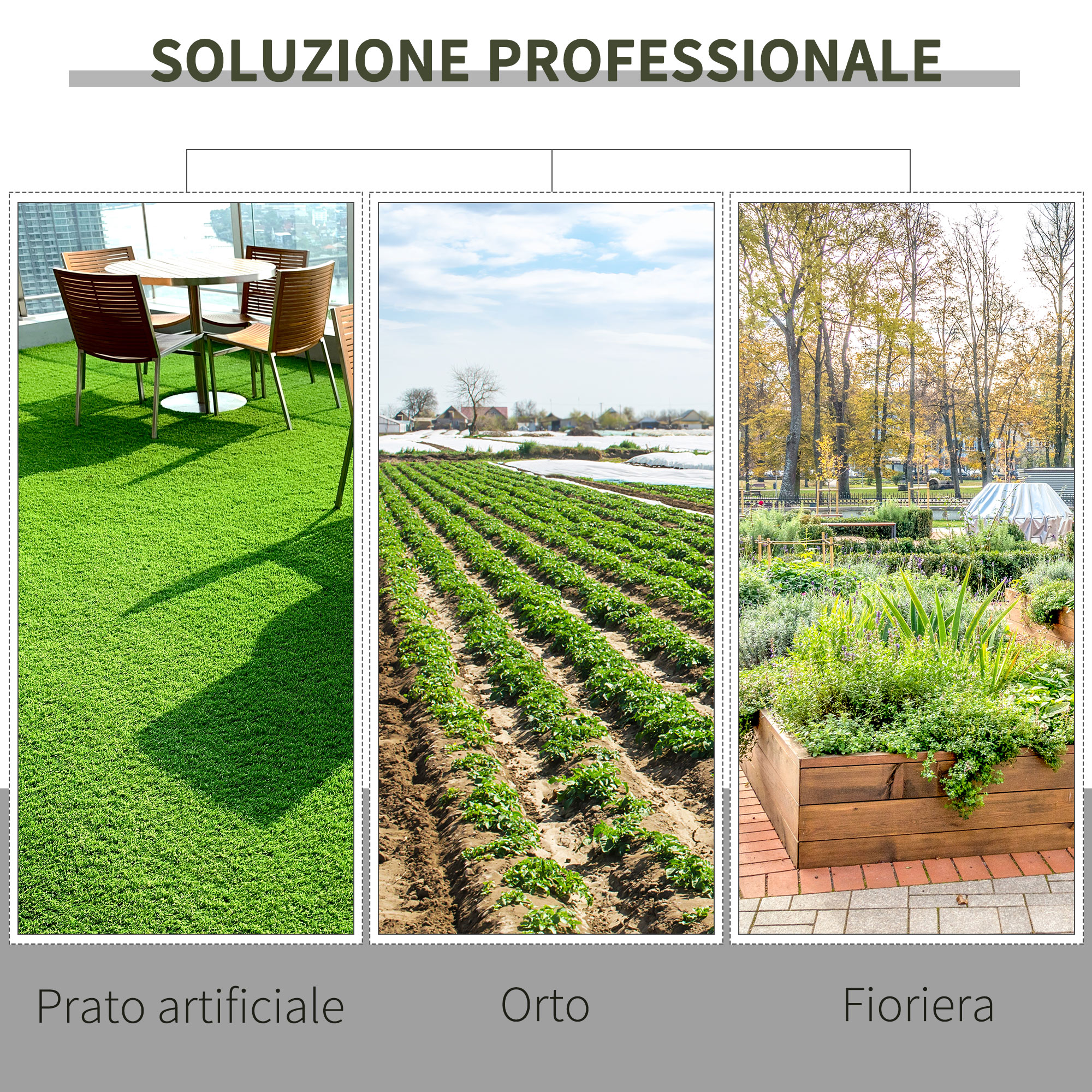 Outsunny Telo per Pacciamatura Drenante e Traspirante 50x2 m in PP per Orto, Serra e Giardiano con Quadrettatura - 7
