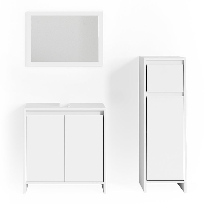 Vicco Zestaw mebli łazienkowych Emma, Biały, 3 części, z szafką środkową