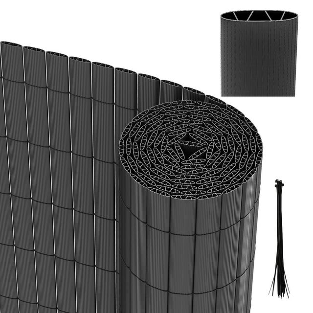 Ekran prywatności z PVC, ogrodzenie prywatności z PVC, odporne na promieniowanie UV i warunki atmosferyczne, antracyt, 90 x 400 cm