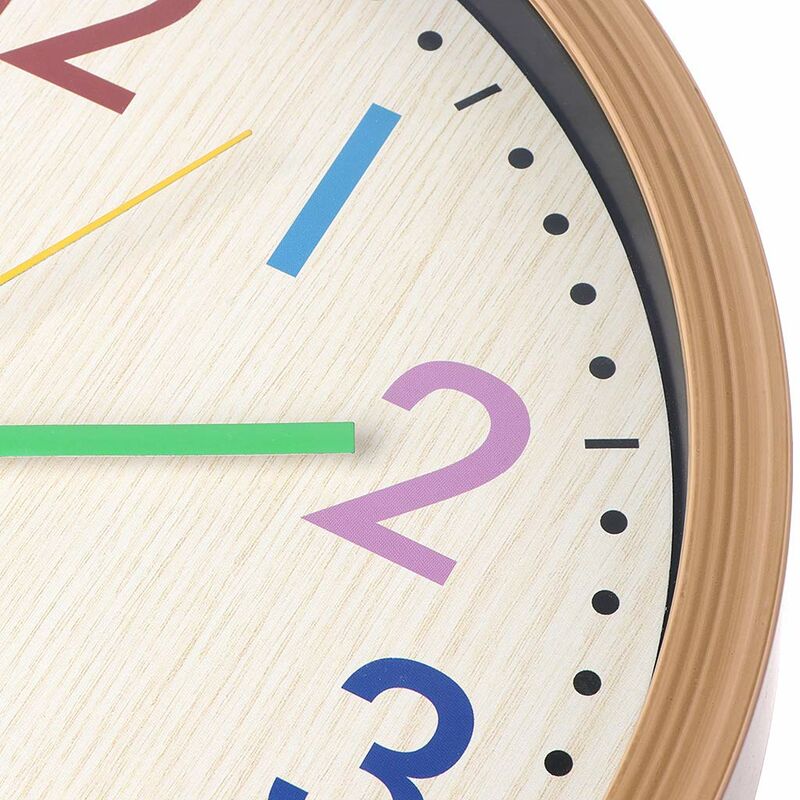 Murale silencieuse sans tic-tac pour enfants, horloge murale silencieuse sans tic-tac numéro coloré décoration de chambre d'enfants - 4