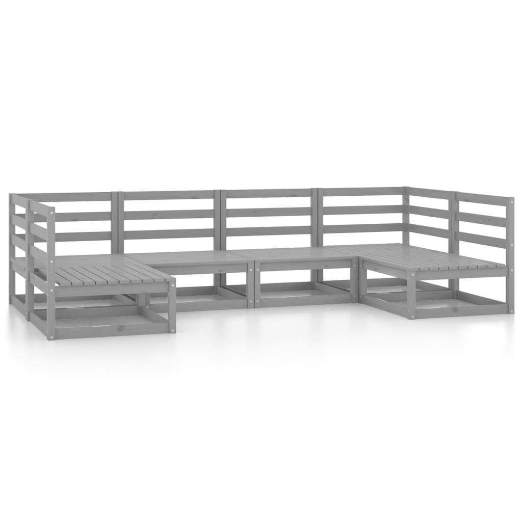 Salon bas de jardin en Bois Gris 5 personnes - 2