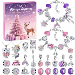 Calendrier De L'Avent Bijoux 2025 - 24 Surprises (boucles D'oreilles, Collier, Bracelet, Bague) Or/argent - Cadeau Noël Femme, Ado, Fille