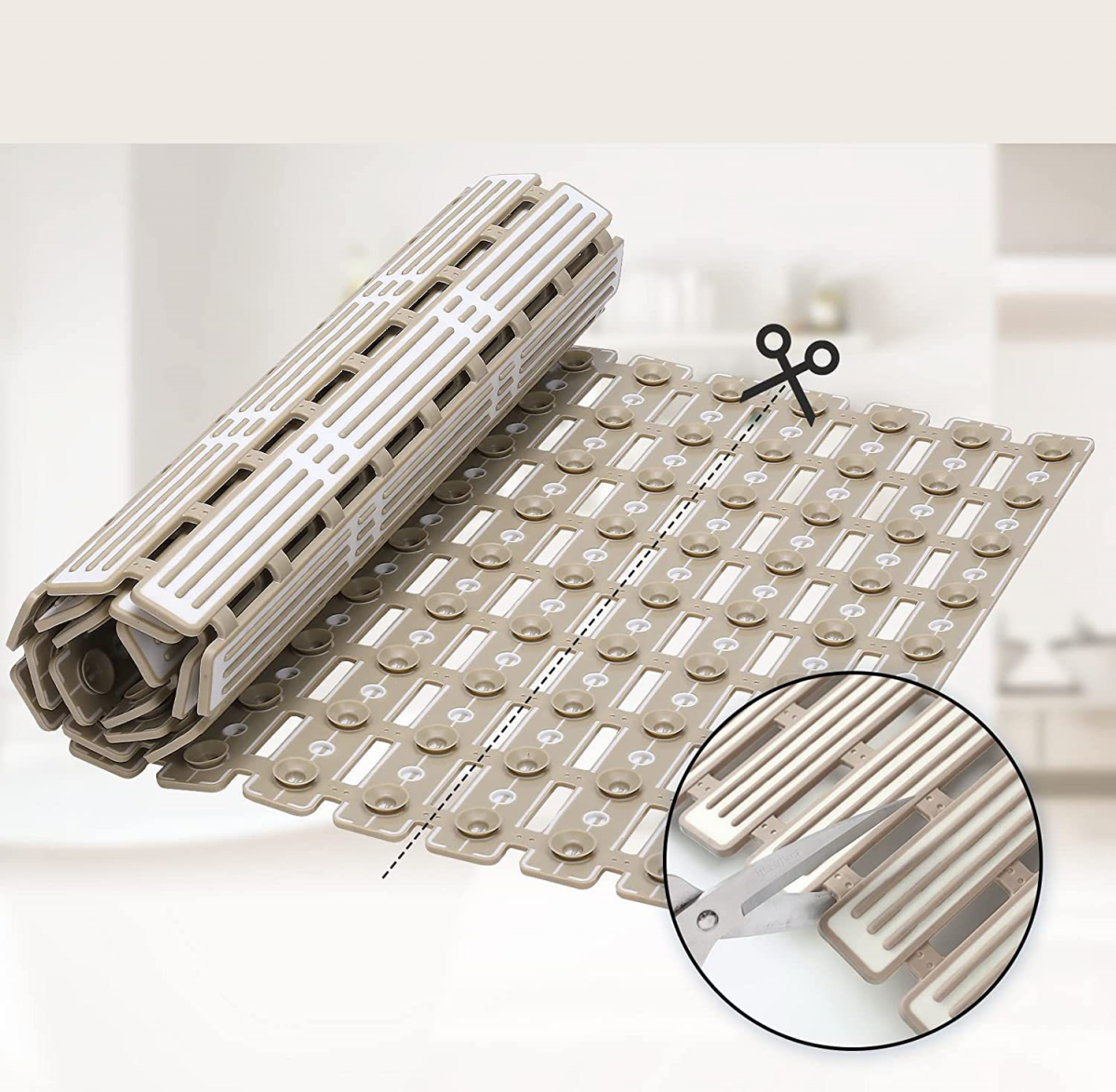 Antypoślizgowa i antybakteryjna mata pod prysznic, antypoślizgowa mata do kąpieli, mata do wanny z TPE z przyssawkami, 90 x 40 cm