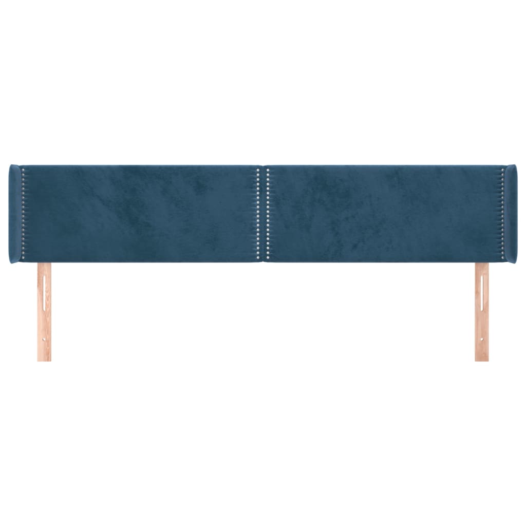 Maison Exclusive - Tête de lit avec oreilles Bleu foncé 203x16x78/88 cm Velours - 3