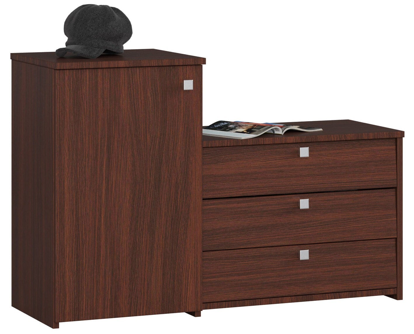 Szafka na buty AKORD S16 Wenge 98,4 cm 4 drzwi kolor Wenge mat 5 półek 98,4x33x68 cm