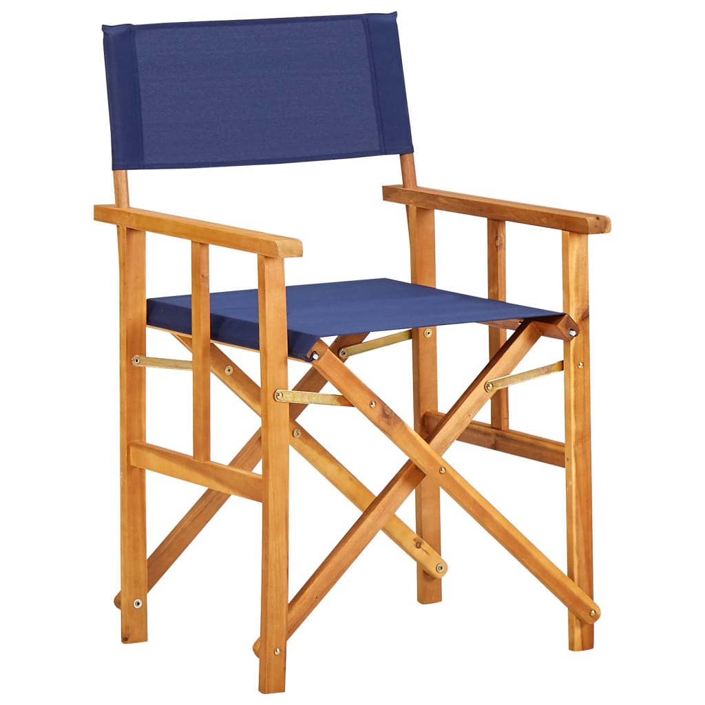 Chaise de jardin pliable sans coussin en Polyester Bleu - 2