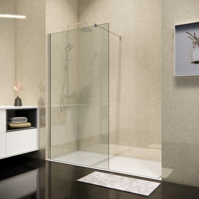 RENNO PAROI DE DOUCHE WALK-IN 8 MM TRANSPARENT CHROME L 1000 MM H 2000 MM