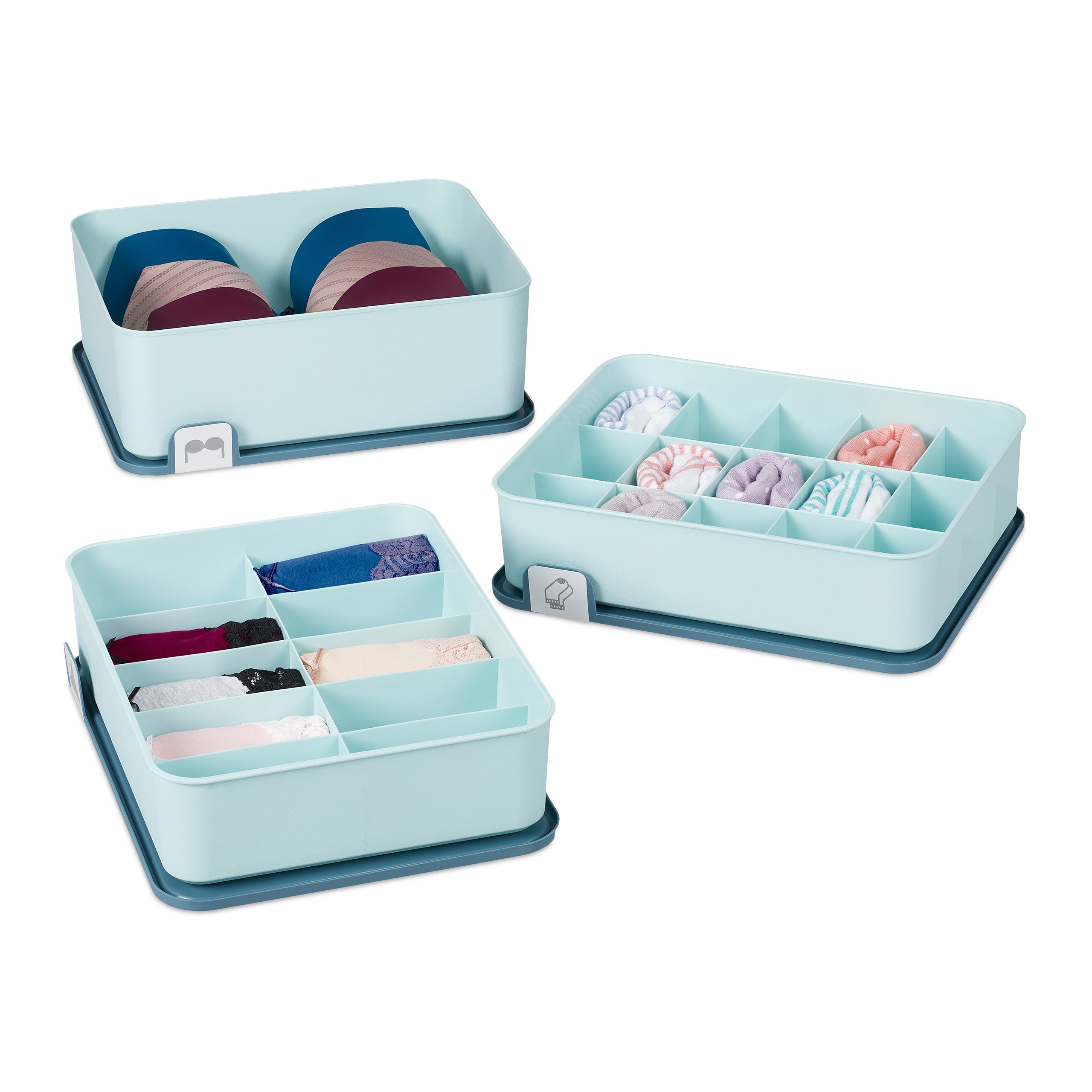 Lourome Set di 5 organizer per reggiseni e biancheria intima, organizer per reggiseni, calzini, biancheria intima, organizer per vestiti, organizer per cravatte, organizer per armadio, organizer per