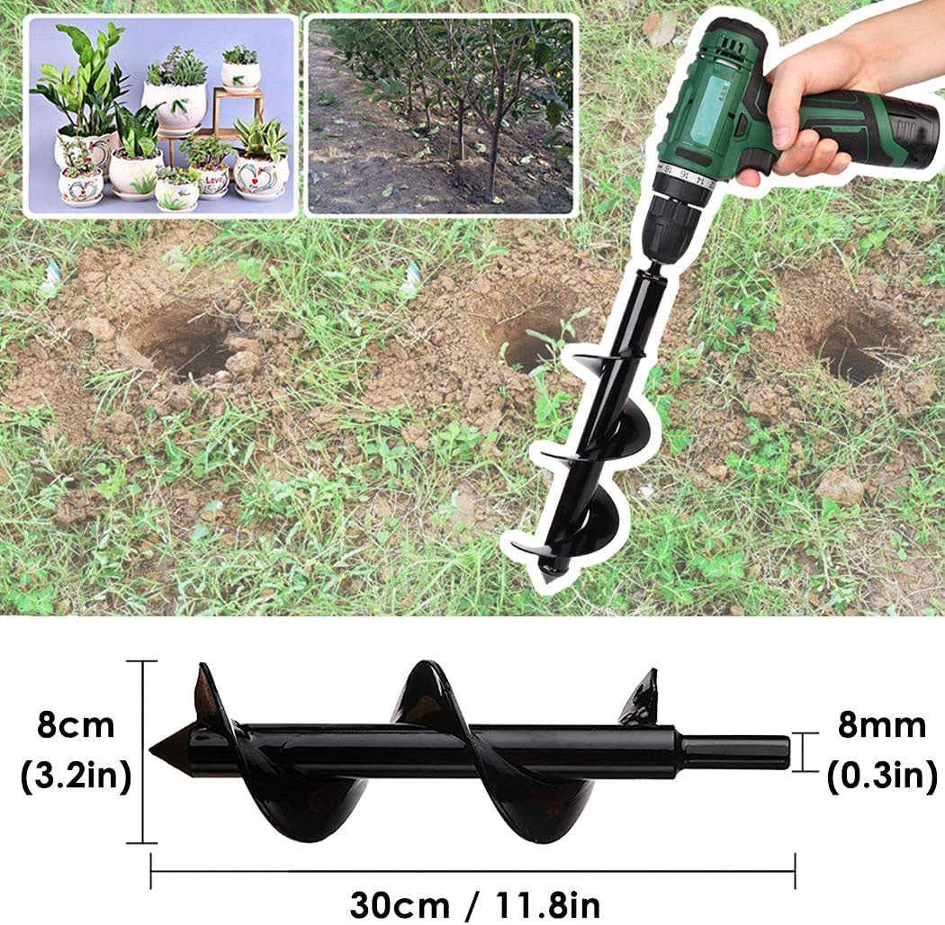 Jardin Foreuse, Tariere Thermique, Creuser des Trous Cultiver en Profondeur, Outil de Plantation Pratique pour Fleur Planter des Arbres (8X30cm) - 2