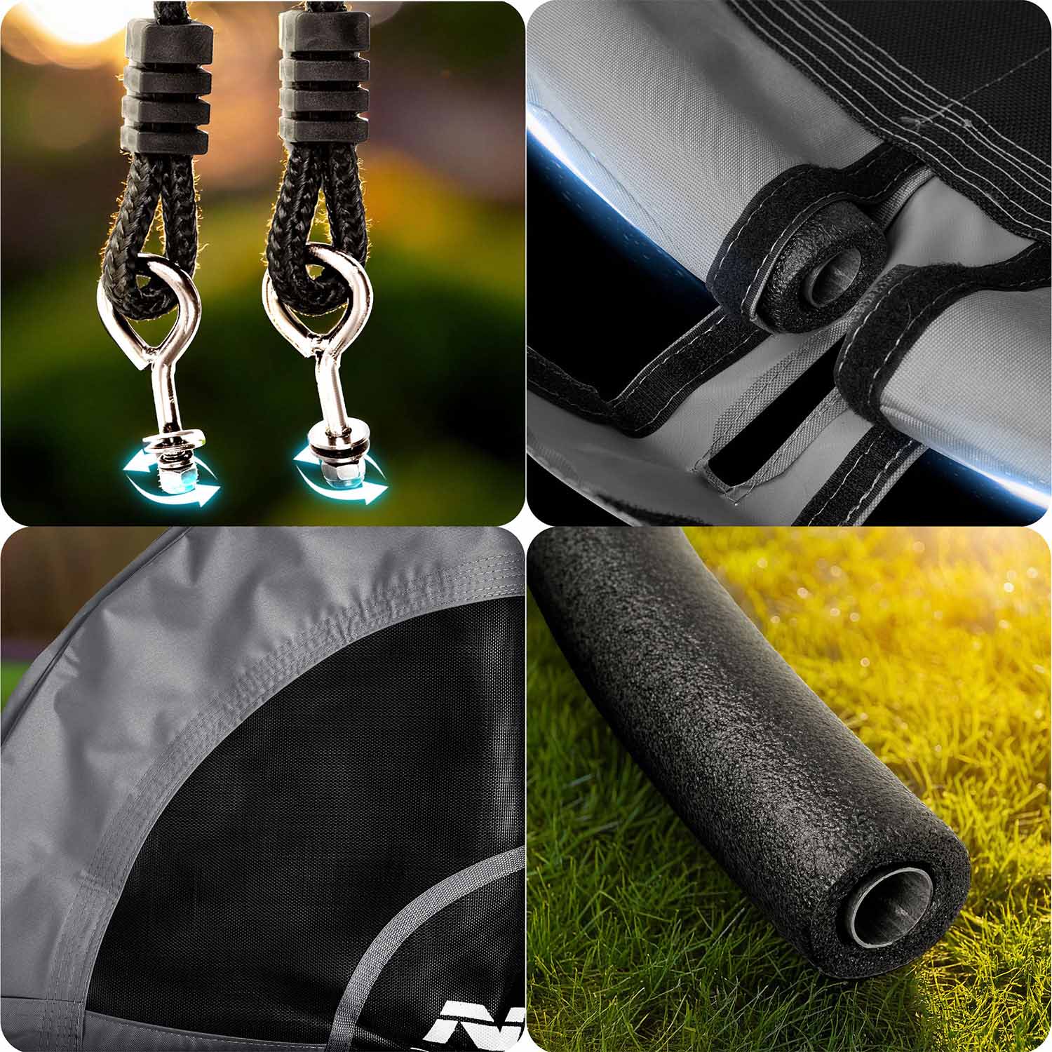 Huśtawka ogrodowa Neo-sport NS-103 mocna bocianie gniazdo fotel wiszący 110 cm XXL - 5