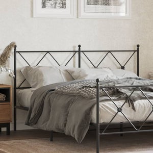 Tête De Lit Métal Noir 160 Cm – Design Sobre Pour Chambre Ou Hôtel | Soutien Dos & Stabilité