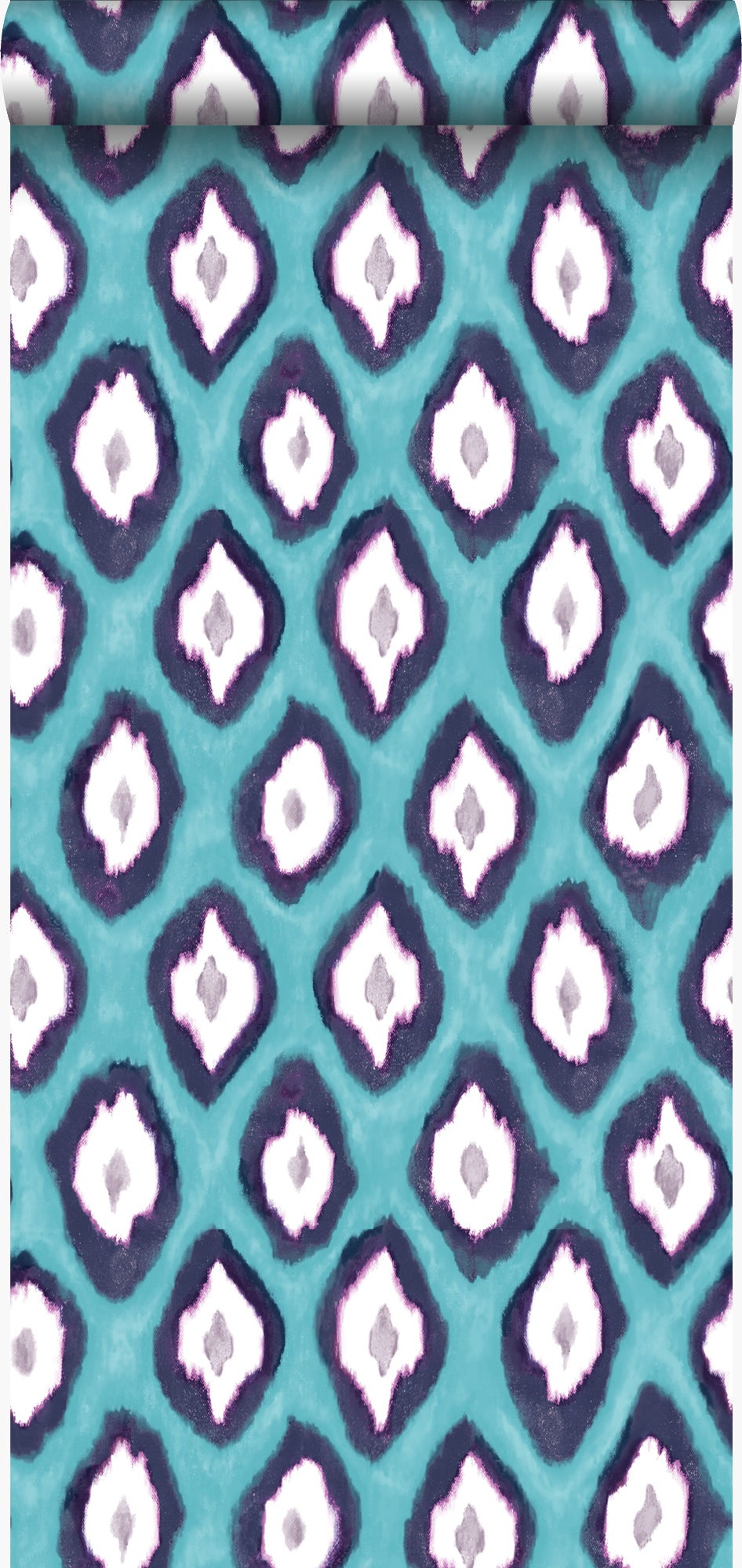 Papel pintado ikat turquesa - 53 cm x 10,05 m - origin wallcoverings