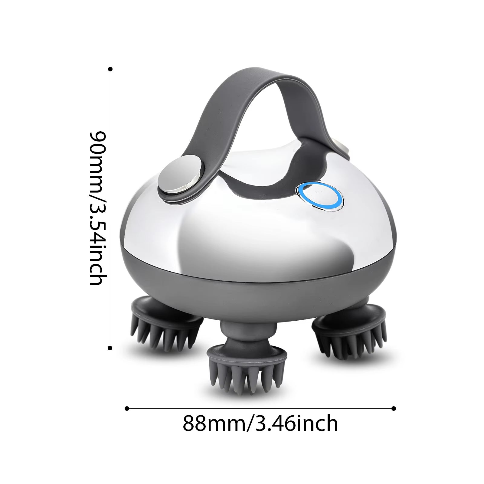 Massajador Elétrico para Couro Cabeludo com 8 Cabeças de Massagem em Silicone, Aparelho de Massagem Portátil com 3 Modos para Relaxamento - 5