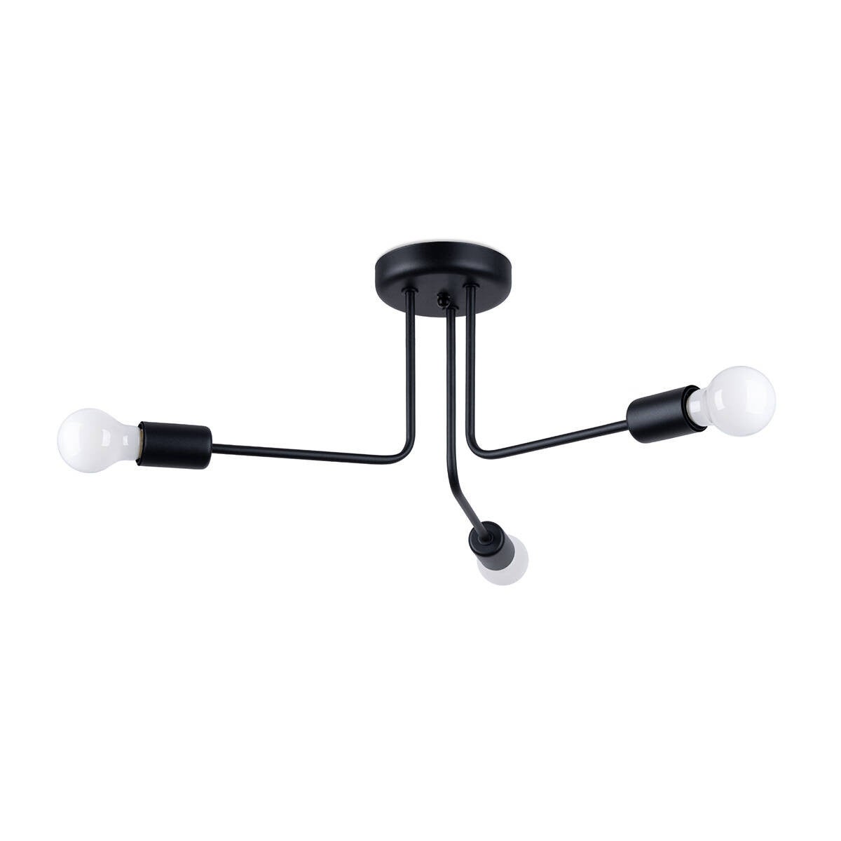 Lampa sufitowa wisząca Norah czarna 3xE27x15W wym: 24,5 x 48 x 48 cm metal Sollux Lighting