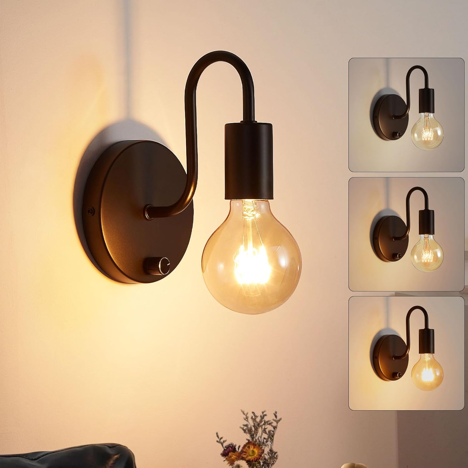 Luminaria industrial vintage de pared para interiores con
