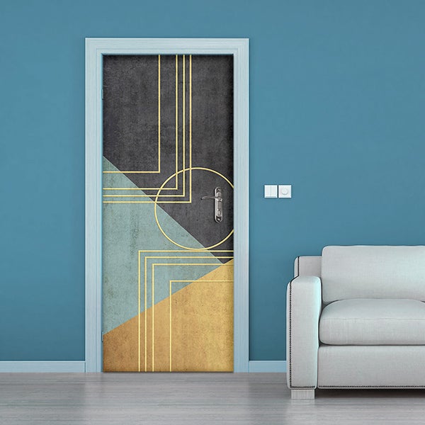 Adhesivo para puertas recortable y sin burbujas muro dorado 83x210 cm